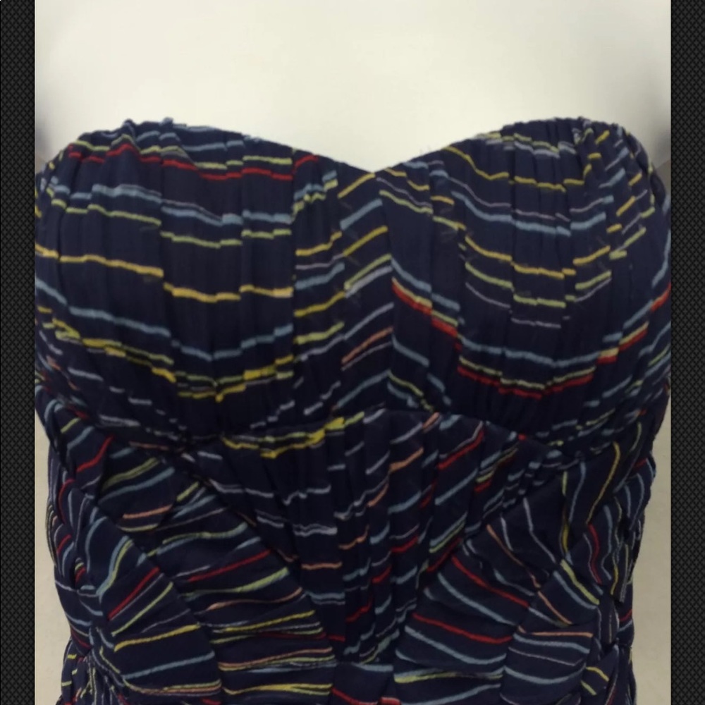 Bcbgeneration Strapless Midnight Striped Chiffon … - image 3
